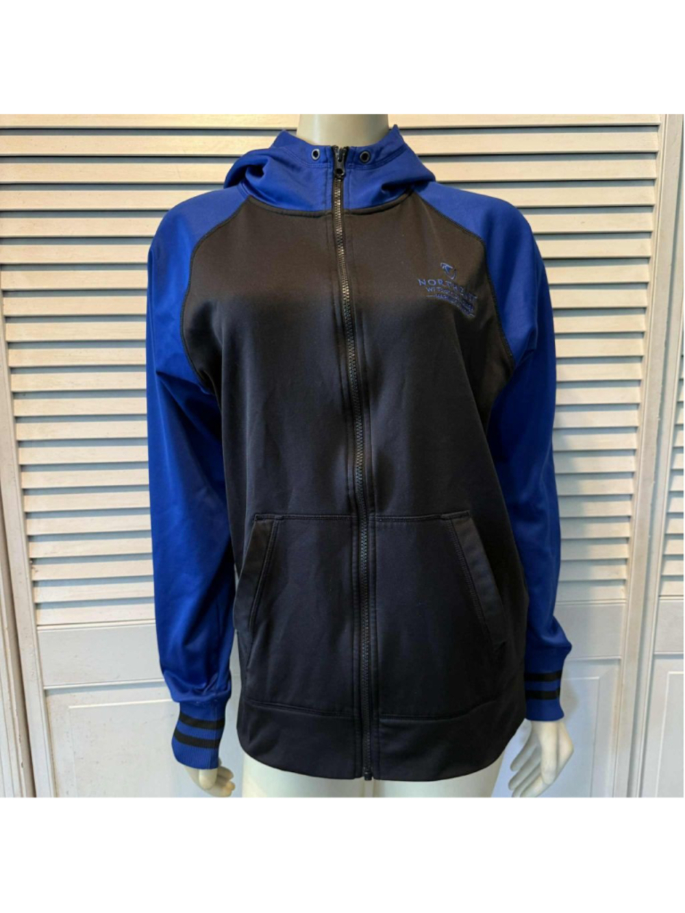 Men's Sport-Tek Hoodie Size S Black and Blue Full Zip Jacket